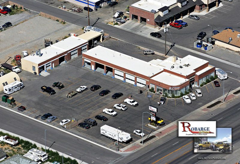 Ariel view of the Robarge Collision shop