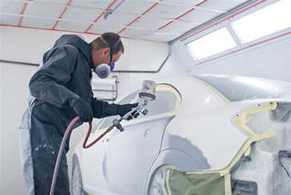 We prepare your vehicle for paint by sanding and applying primer and sealer.