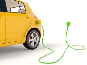 8960483 - yellow electric car  on white